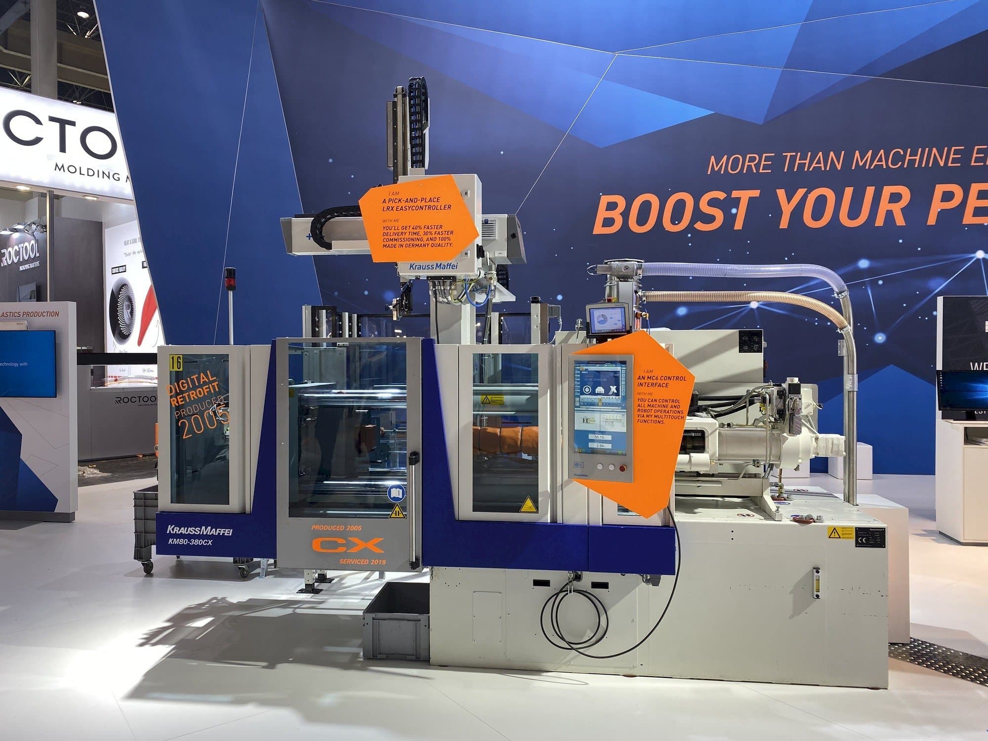 Makine Krauss Maffei 80-380 CX + LRX easyControl 100 - Önden görünüm