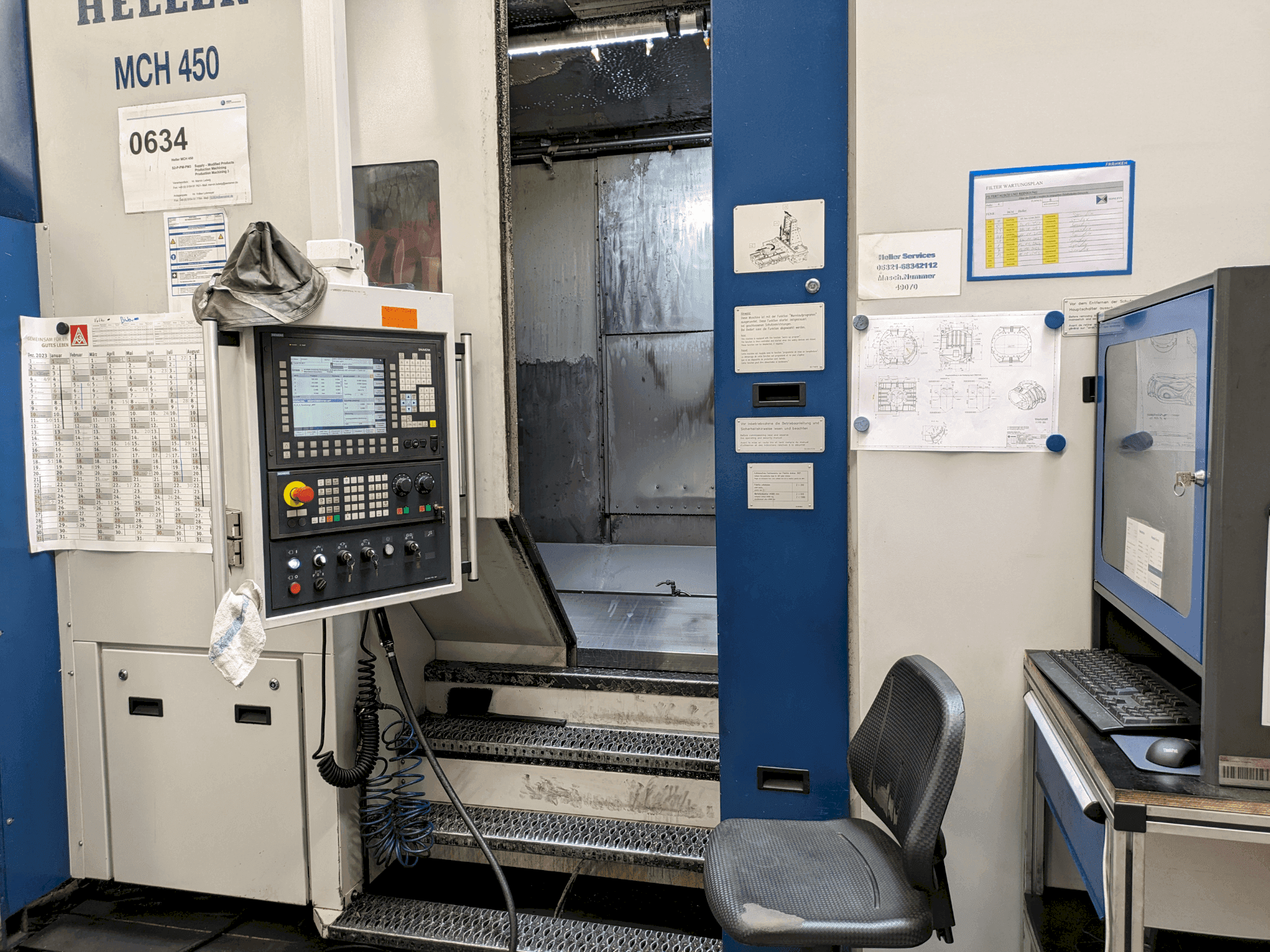Makine HELLER MCH 450 - Önden görünüm