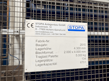 Makine TRUMPF STOPA LiftMasterCompact - Önden görünüm