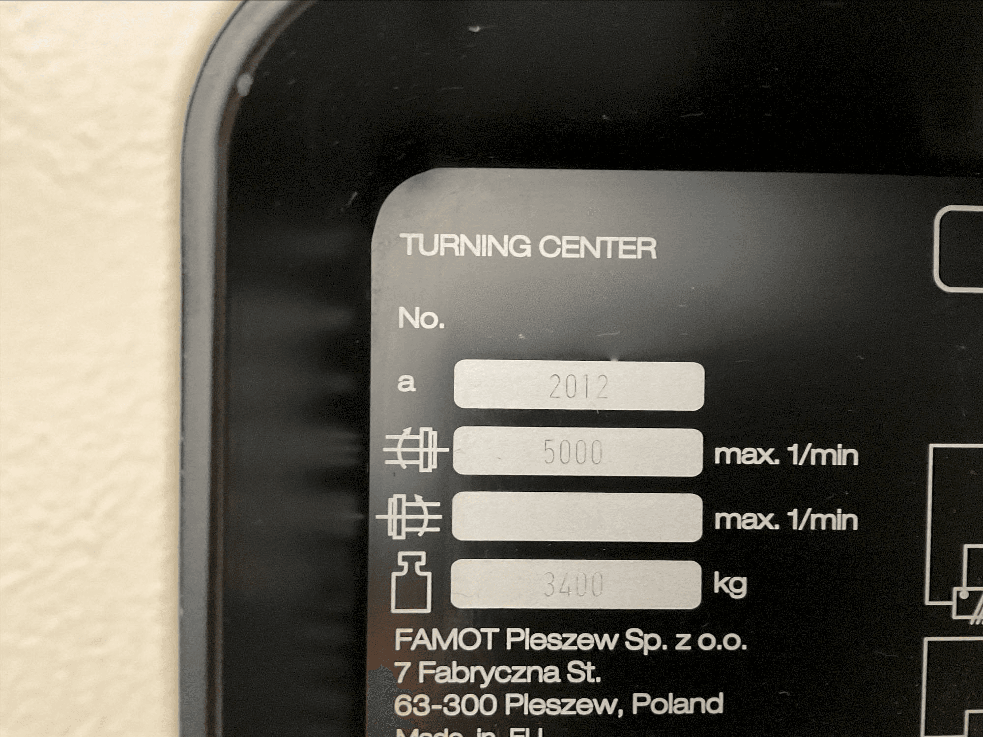 Makine DMG MORI CTX 310 ecoline - Etiket