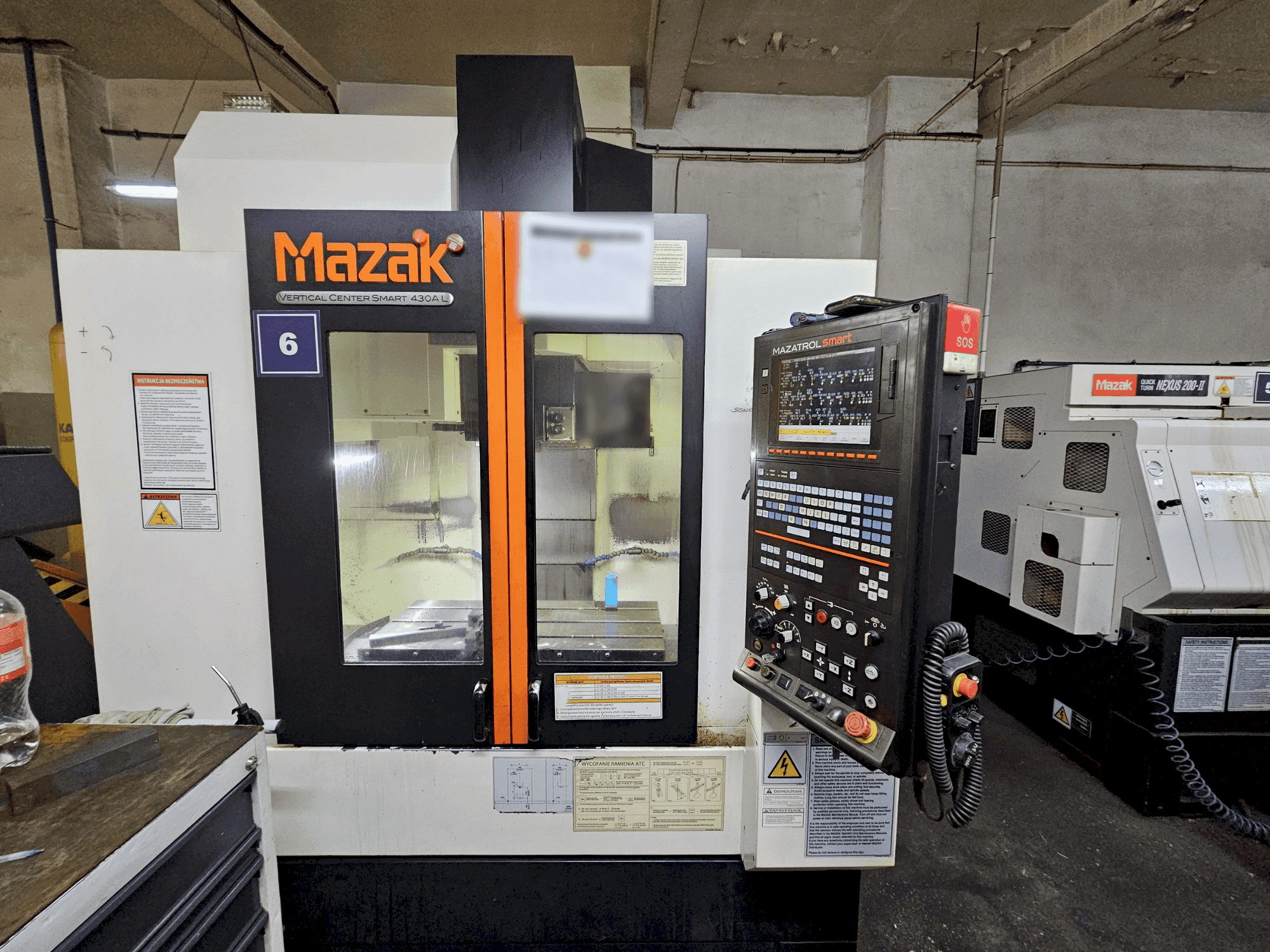 Makine Mazak VCS 430A L - Önden görünüm