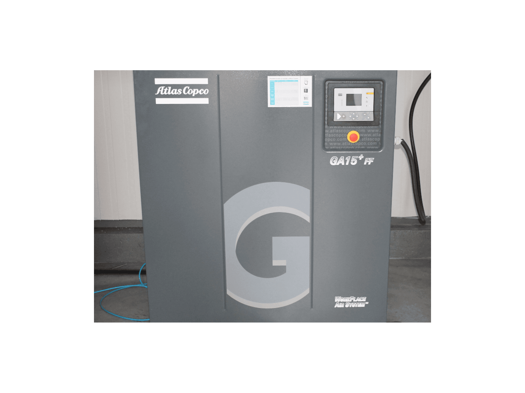 Makine Atlas Copco Ga15 + FF - Önden görünüm