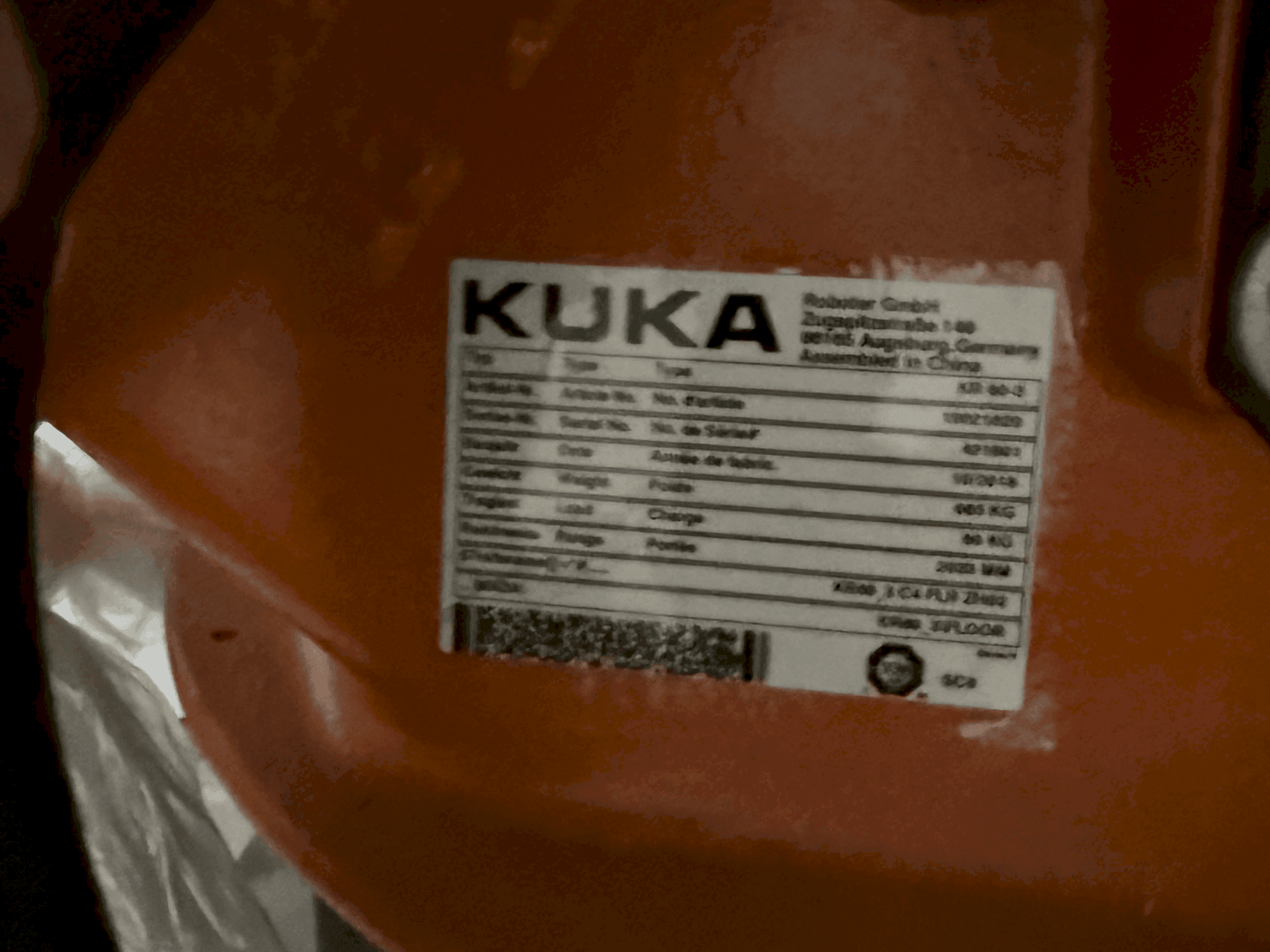 Makine KUKA KR16-2 - Etiket