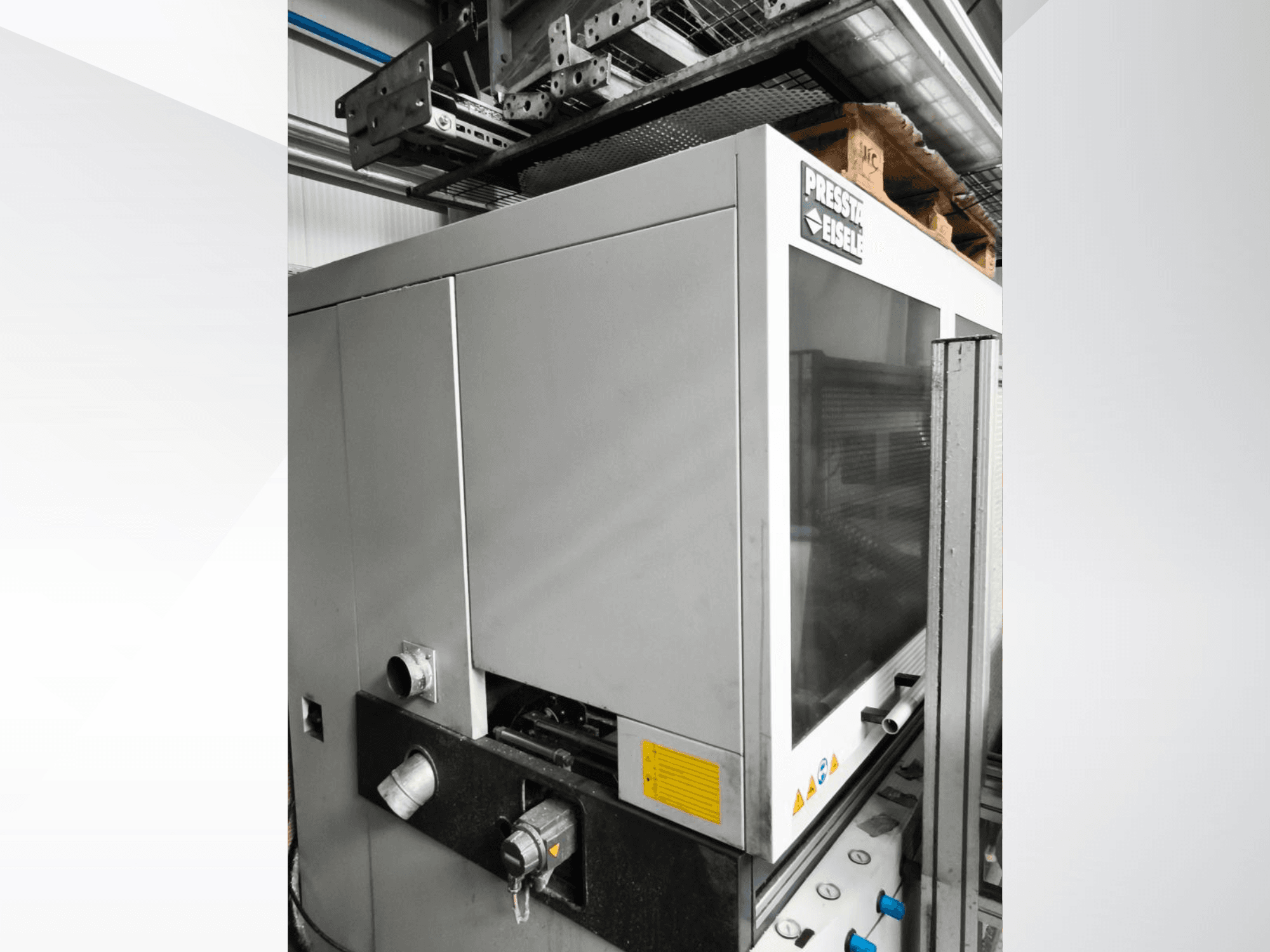 Daire metal testeresi PRESSTA EISELE Profilma 400 V, kontrol panelini ve mekanik detayları vurgulayan yandan görünüm.