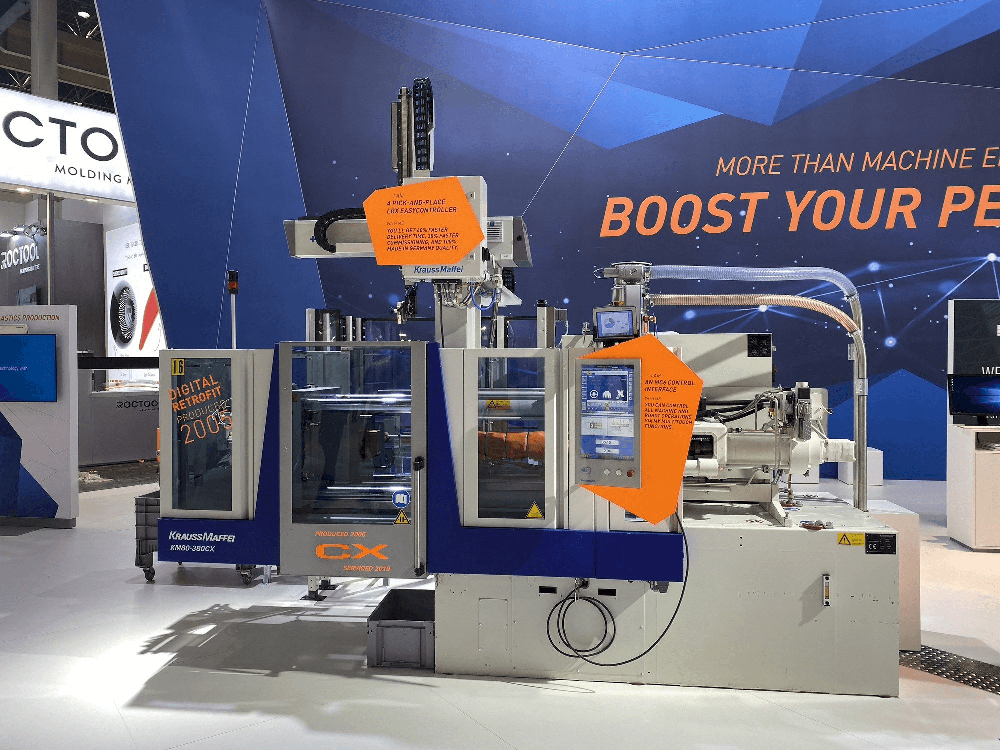 Makine Krauss Maffei 80-380 CX + LRX easyControl 100 - Önden görünüm
